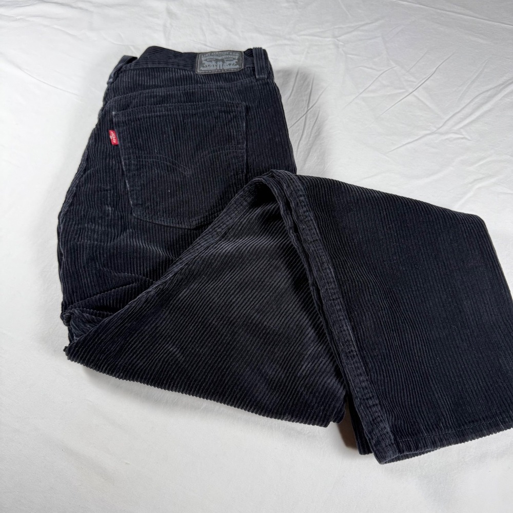 Levi Strauss Co Levi's Black Corduroy Straight Leg Pants Men's 33W 30L Red Tab